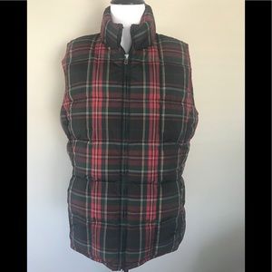 Eddie Bauer Women’s Plaid Down Vest Puffer ZIP